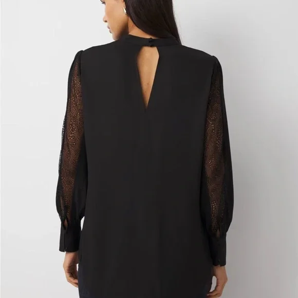 WHBM Lace and crepe blouse XL - Picture 2 of 3
